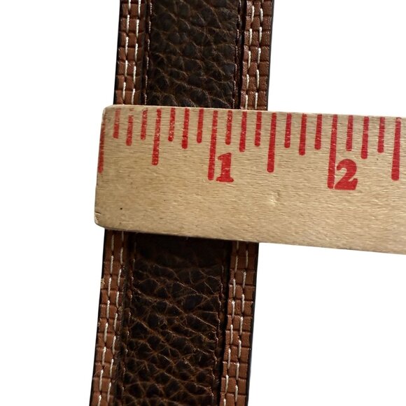 Ariat Leather Two-Toned Western Rowdy Belt Floral Silver Logo Buckle Men's 46 - Picture 5 of 7